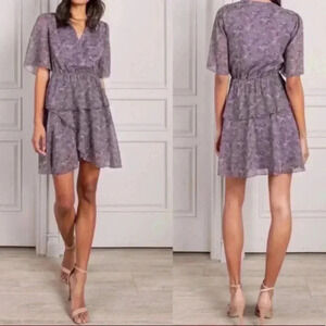 🆕NWOT Senlis Women Bird Print Naomi Ruffle Surplice Lightweight SunDress S🆕